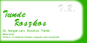 tunde roszkos business card